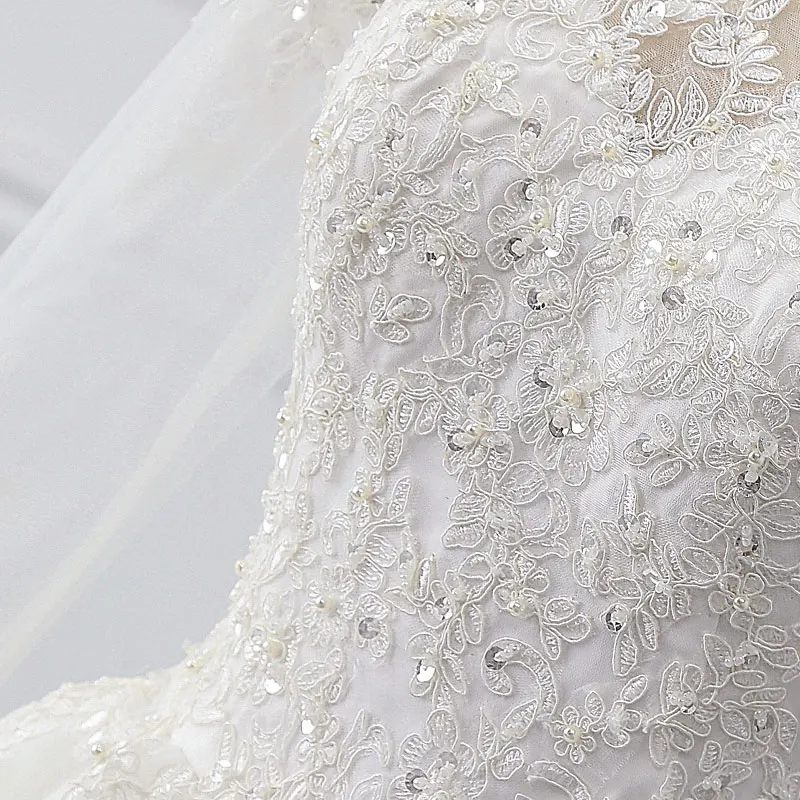 WUZHIYI Vestidos De Novia одежда с длинным рукавом Бальное платье принцессы Свадебное