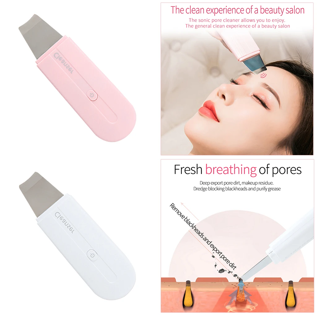 

USB Ion Ultrasonic Skin Scrubber Facial Spatula Cleaning Machine