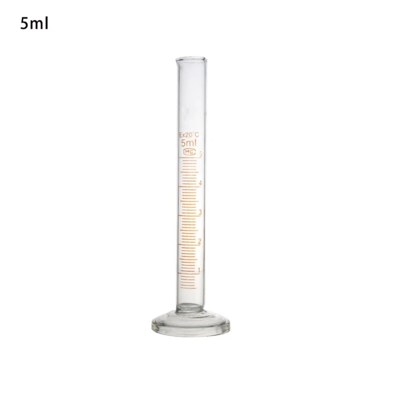 

K1KA Professional Graduated Glass Measuring Cylinder Chemistry Lab Spout Measure Class A Tolerance ±0.50ml 5/10/25/50ml