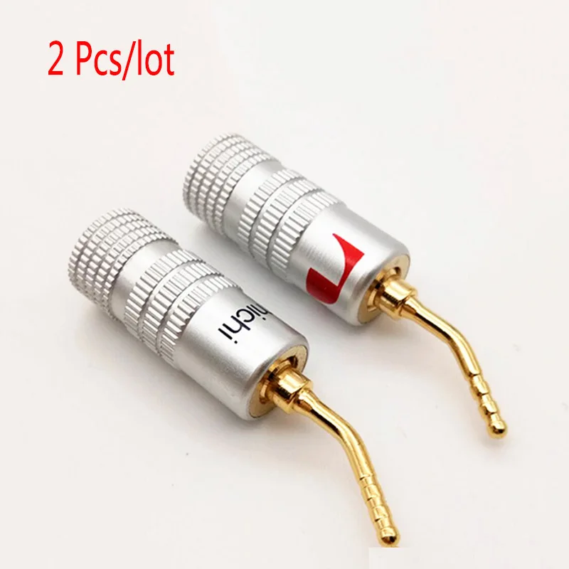 1/2/4 pcs/lot 2mm Banana Plug Gold Plated Speaker Cable Pin Angel Wire Screws Lock Connector For Musical HiFi Audio |