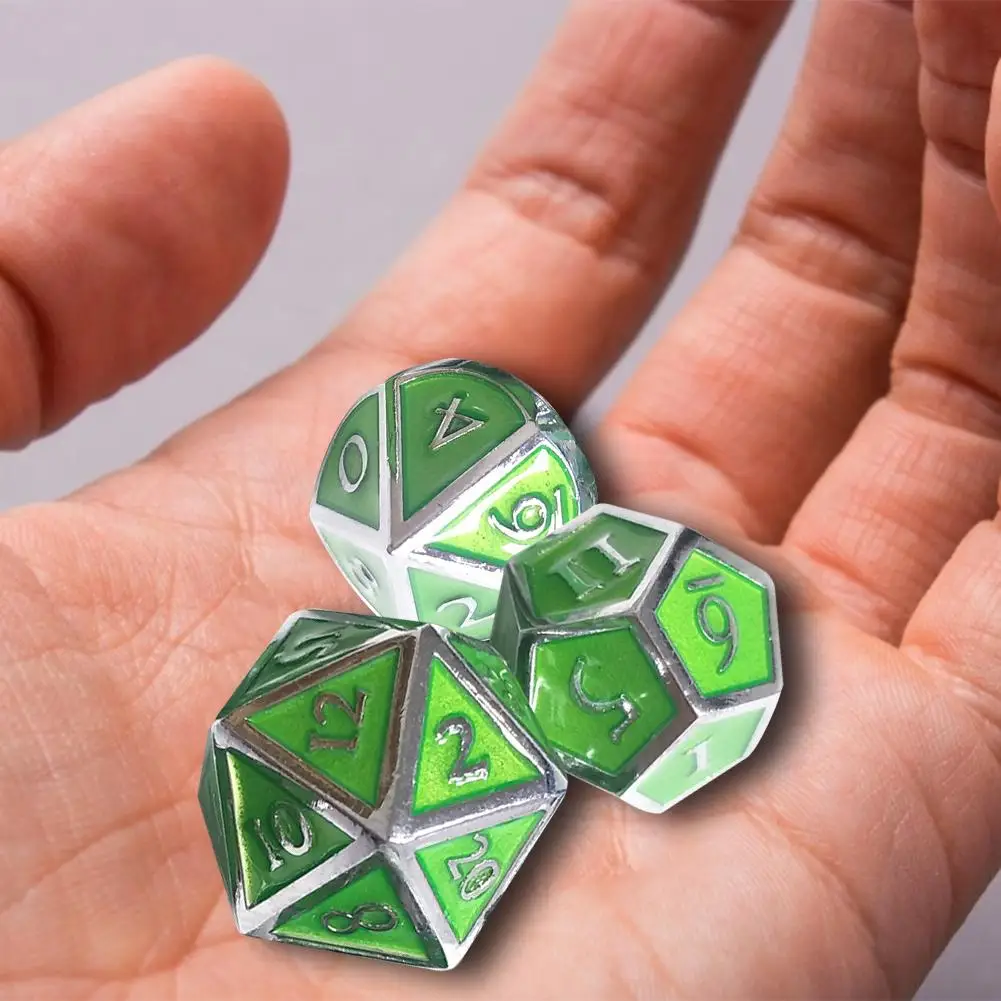 

7Pcs Dice Set Game Polyhedron D4-D20 Multi-faceted New Dice Zinc Alloy Two-color Multi-faced Dice Tame Table Games Dice Set