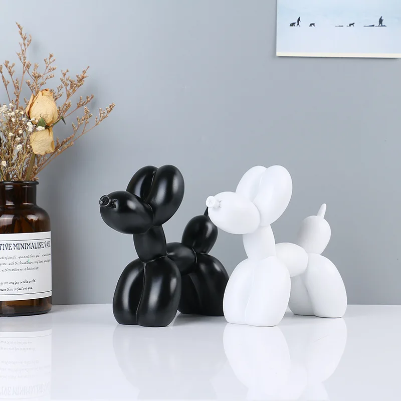 

17cm Resin Nordic Balloon Dog Creative Home Soft Decorations Desktop Living Room Cake Bakery Shop Crafts New Year Decor