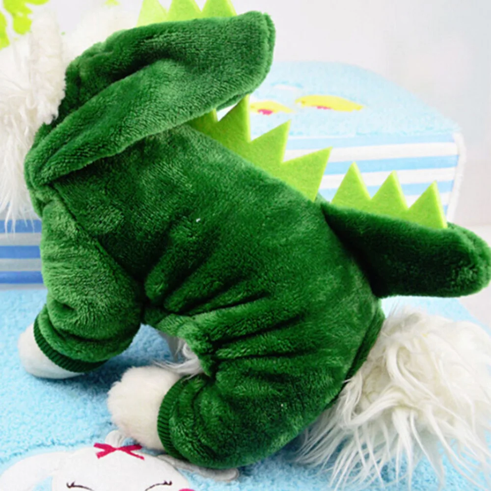 Теплое пальто для домашних животных одежда костюм котенка кошки динозавра на