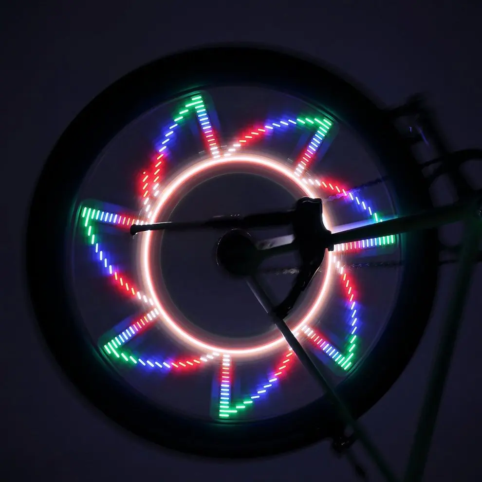 

Bike light Bicycle wheel light double display flash 32 RGB LED light Bicycle spoke lamp Night riding Cycling lighting