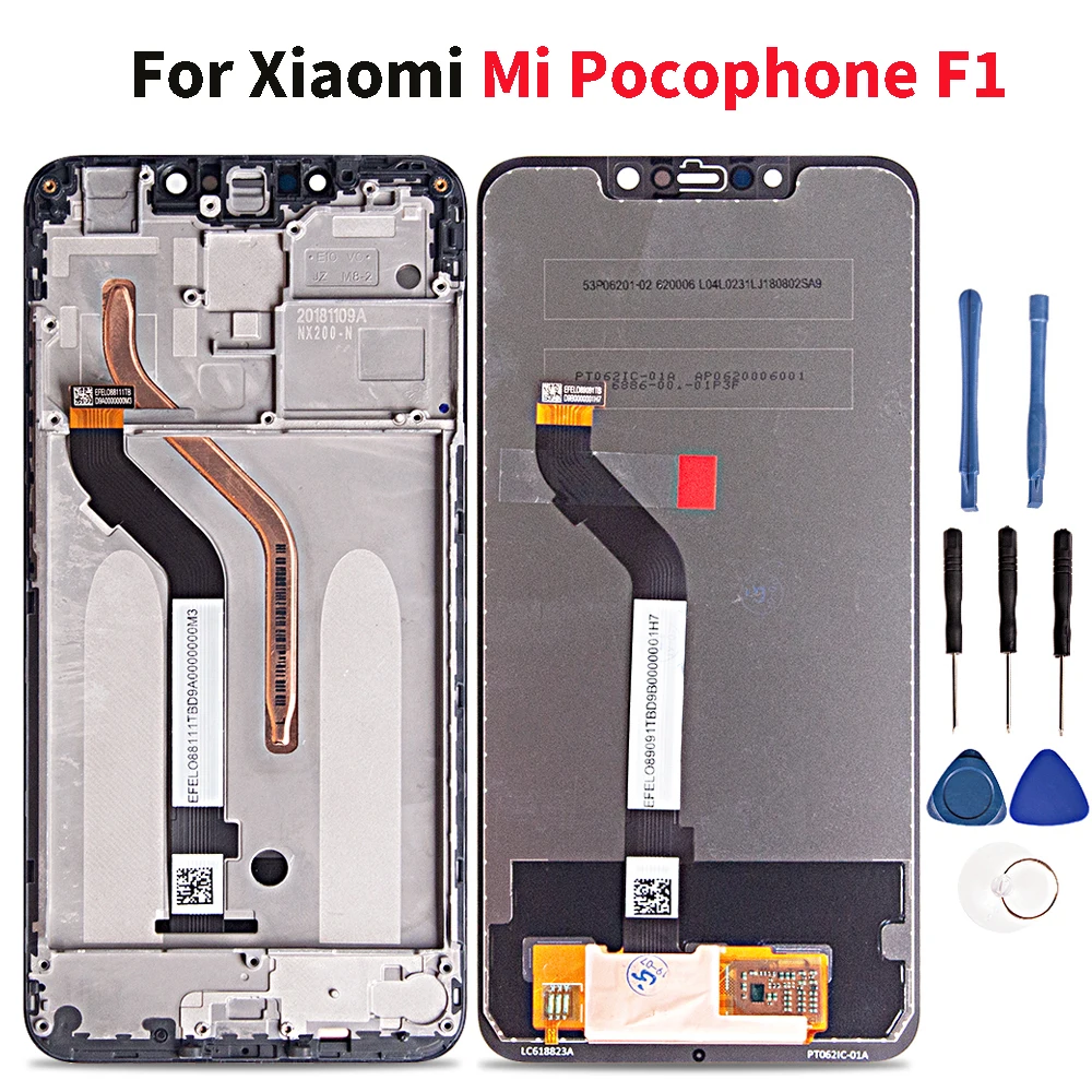 Качественный ЖК-дисплей для Xiaomi Mi Pocophone F1 сенсорный экран дигитайзер панель