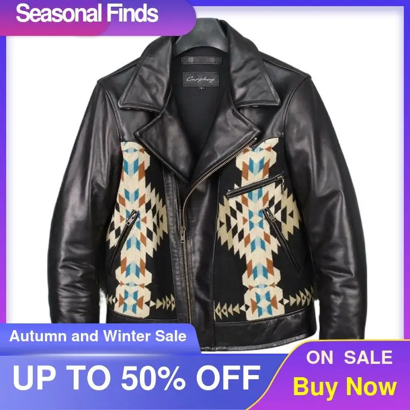 

2021 Black Genuine Leather Jacket Men Motorcycle Style Plus Size 4XL Real Natural Horsehide Autumn Slim Fit Short Spliced Coat