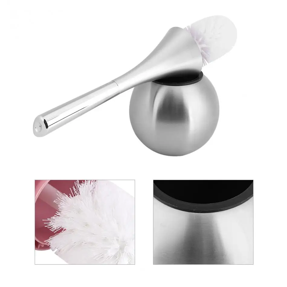 

Toilet Brush Holder WC Brush White Bathroom Accessories ABS Stainless Steel
