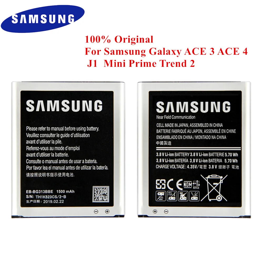 Оригинальная Аккумуляторная батарея для Samsung Galaxy ACE 3 4 neo Lite J1 Mini Prime Trend 2 G313H S7272 S7562C