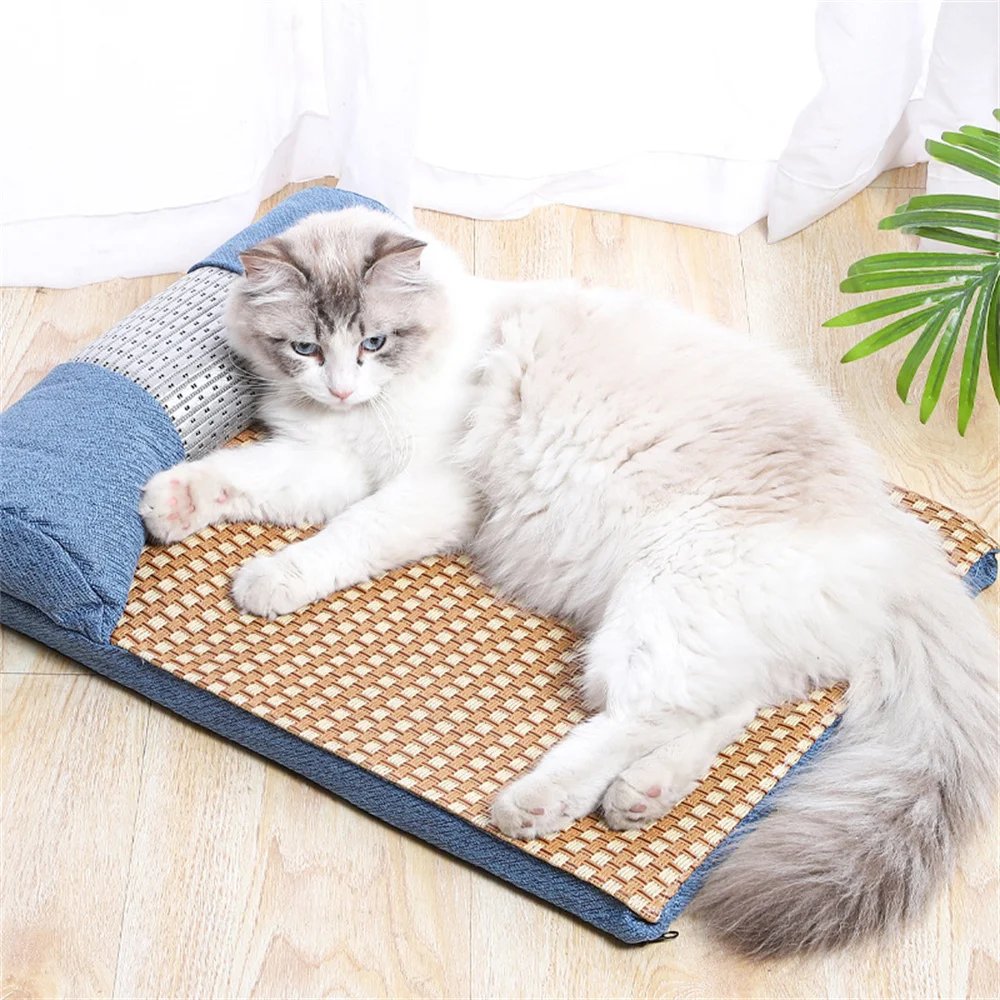 

Pet Summer Cooling Cat Summer Sleeping Mat Dog Bed-mat For Summer Dog Mat Ice Bacteriostasis Comfortable Removable and Washable