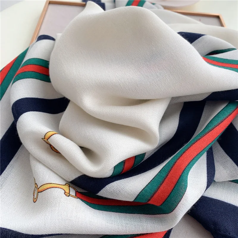 

Fashion Striped Cotton Scarf for Women 2021 Spring New Shawls Pashmina Designer Brand Scarfs Foulard Female Beach Stoles Hijabs