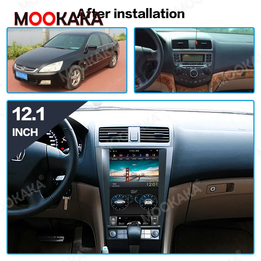 Автомагнитола на Android с вертикальным экраном 12 1 дюйма для Honda Accord 7 2003-2008
