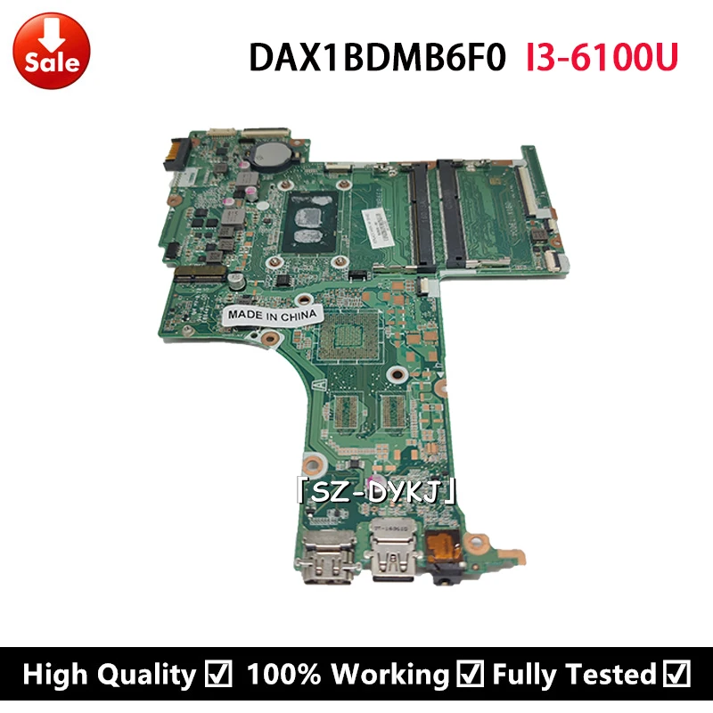 

For HP Pavilion Notebook 15-AB 15T-AB Laptop Motherboard with i3-6100U 830596-001 830596-501 830596-601 Mainboard