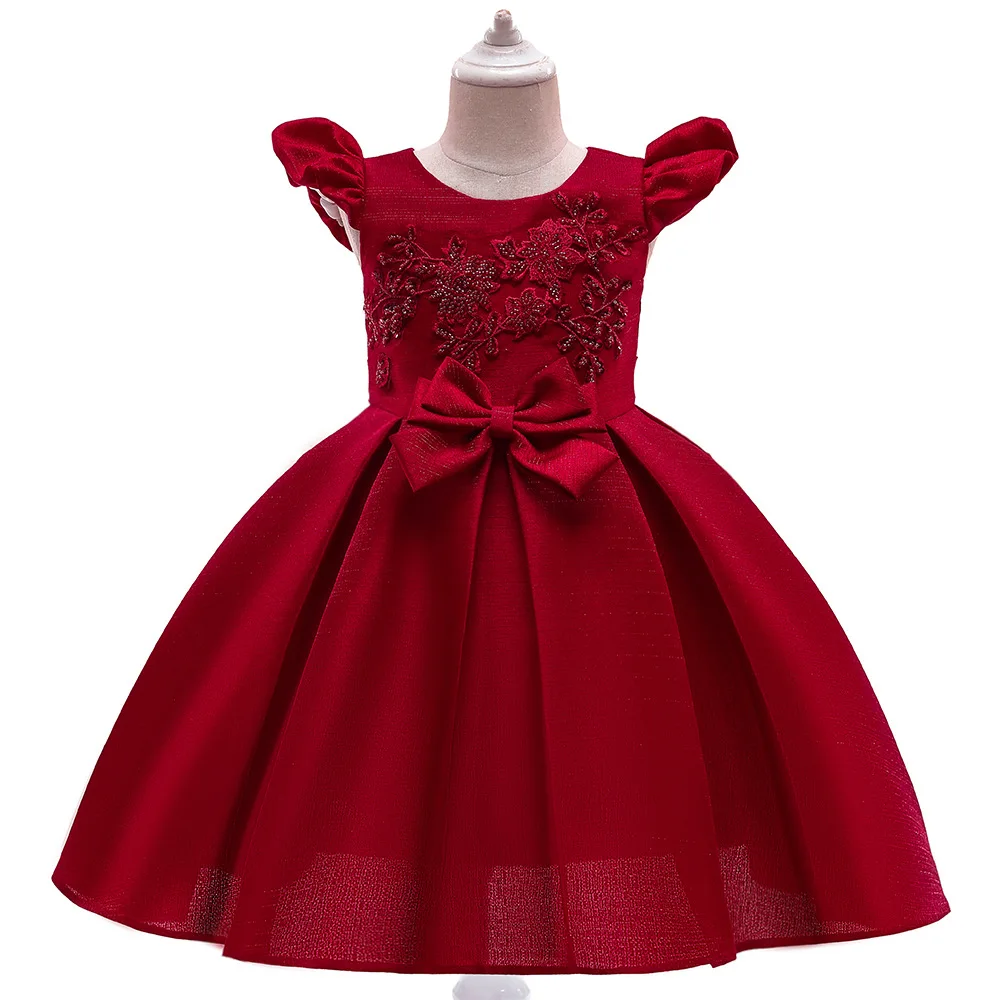 

Flower Girl's Birthday Banquet Lace Stitching Dress Elegant Girls'School Party Dinner Dresses for Graduation Ceremony Ball