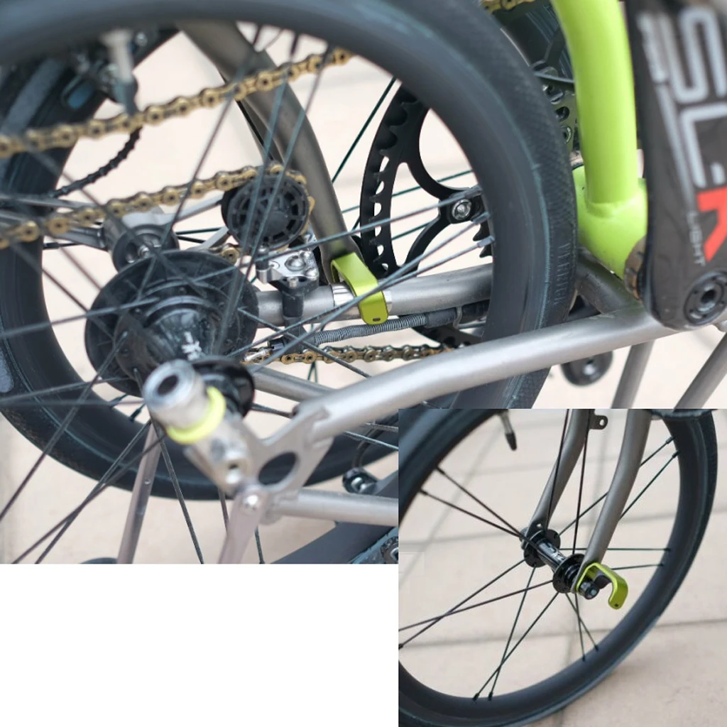 Сплав е типа вилка ось крюк зажим для Brompton складной велосипед переноски