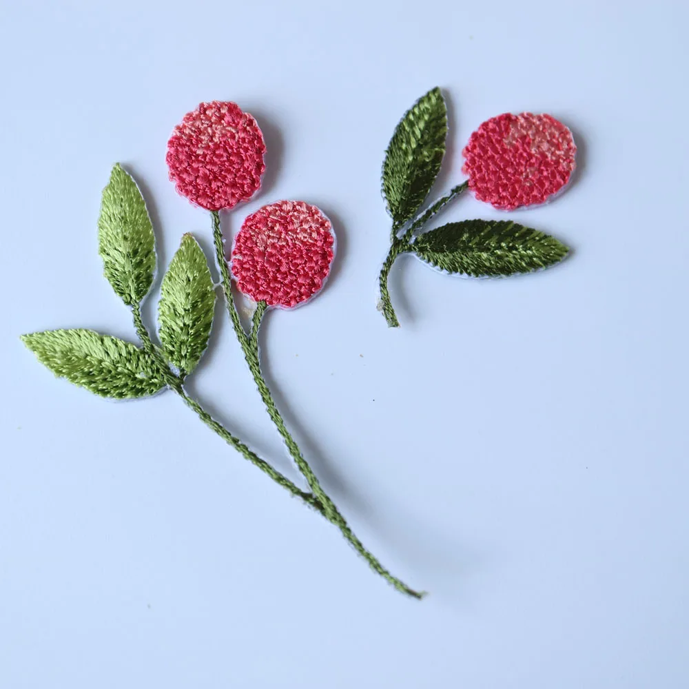 Модные красивые нашивки с утюгом в виде вишни для одежды вышивка аппликации