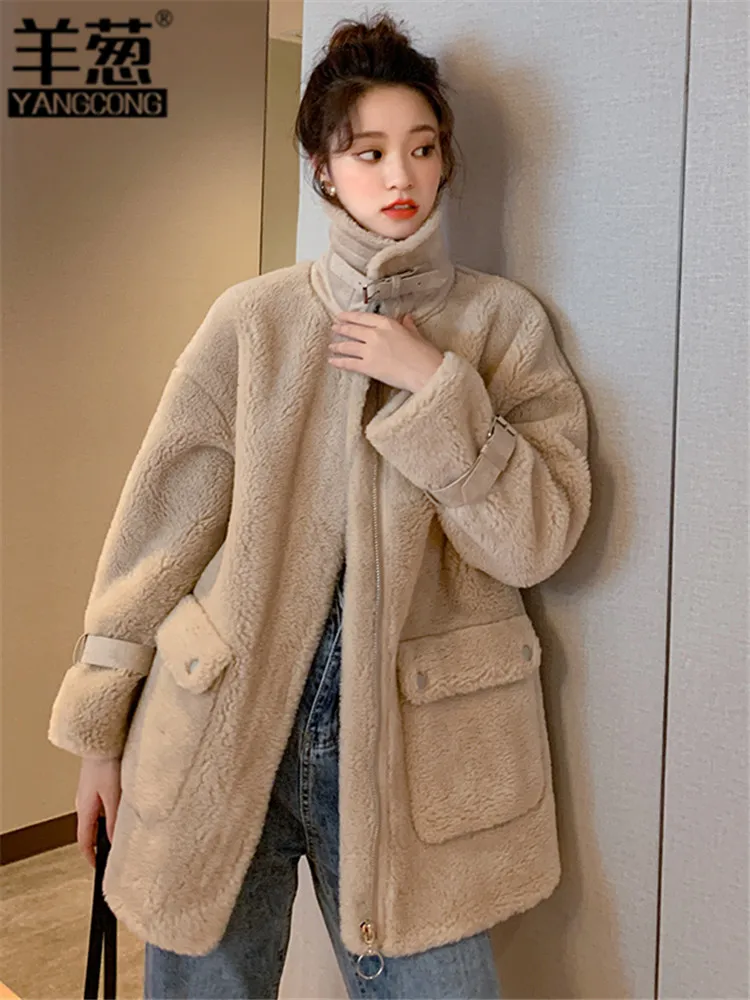 Пальто с натуральным мехом Женская осенне-зимняя куртка одежда 2020 корейские