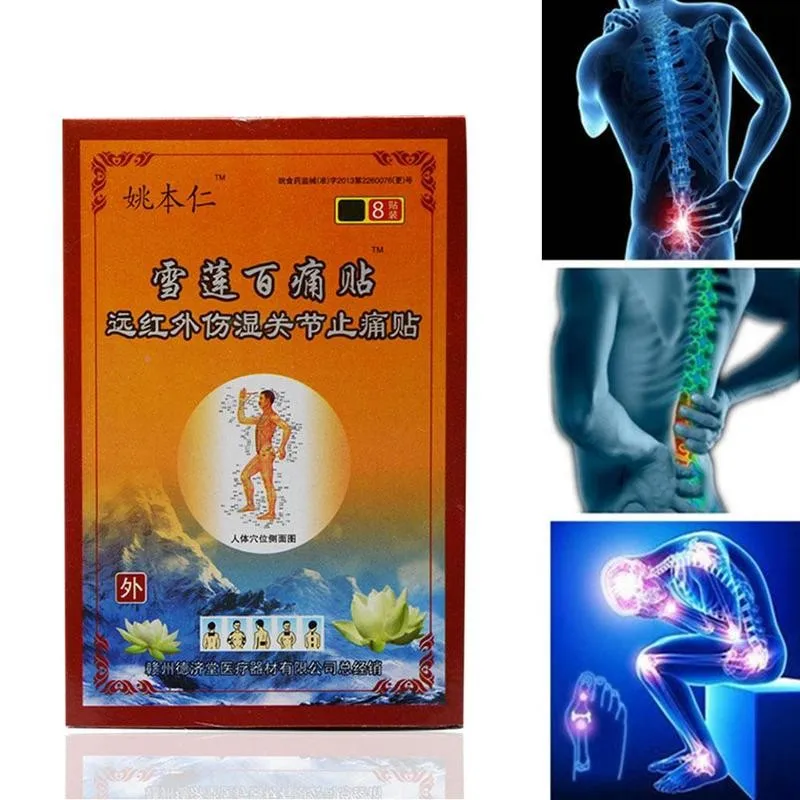 

8 PCS Pain Relief Medicated Patch Treat Pain Patch Neck Back Muscle Orthopedic Arthritis Heating Plaster Health Care