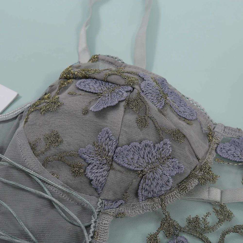 

Women Teddy Lace Lingerie Sexy Female Underwear Set Bustiers Transparent Bra Party Corset Lace Mesh Floral One-Piece Pajamas