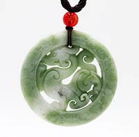 natural white jade dragon pendant necklace jewelry double sided carved amulet fashion chinese gifts women men sweater chain