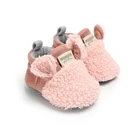Ботинки для новорожденных девочек, на флисе, с мягкой плюшевой подошвой, на возраст 0-18 месяцев