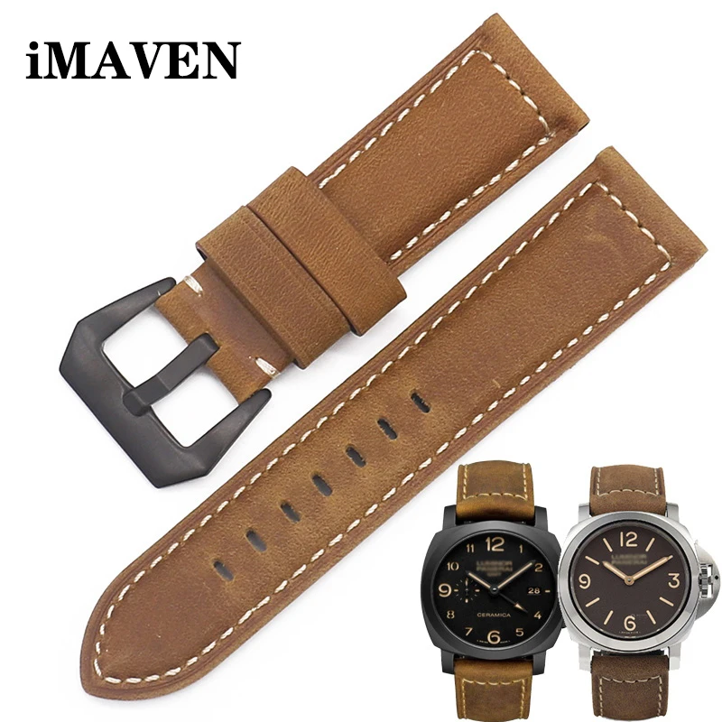 Ремешок из натуральной кожи для часов Panerai Luminor Radiomir 18 мм 20 22 24 ремешок с пряжкой