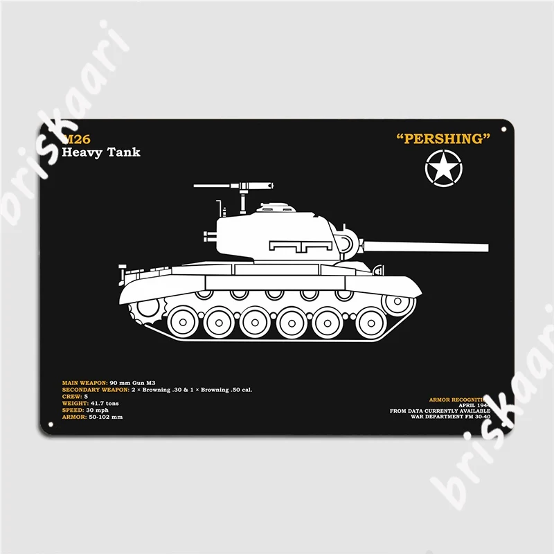 Металлический плакат M26 в виде танка для украшения клуба дома бара | Дом и сад