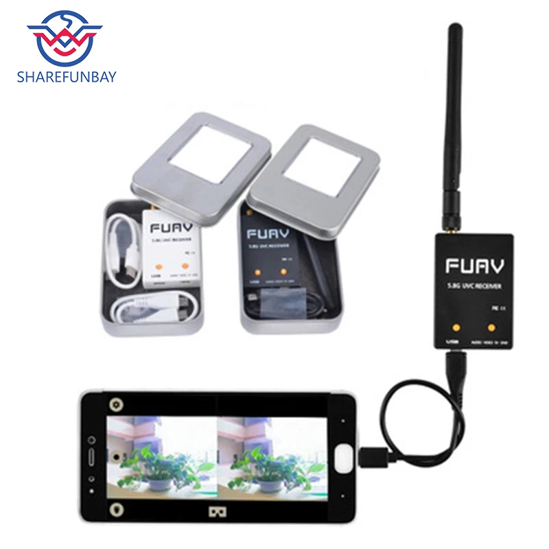 UVC OTG 5 8G 150CH полный канальный fpv приемник для Android смартфона антенна VR видеозахвата