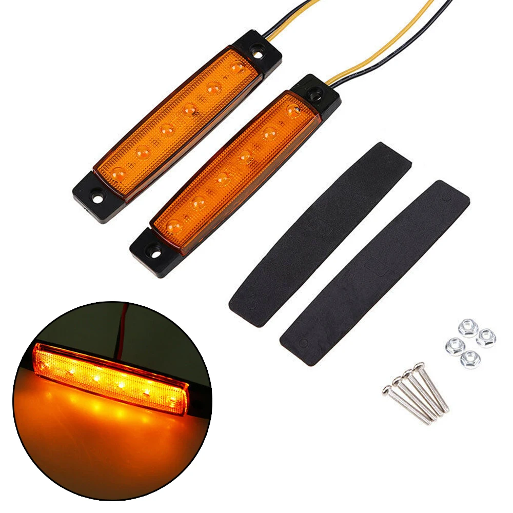 

Parts Side Marker Lights LED Bulbs 6PCS 12-24V 6LED Truck Trailer Lorry ABS