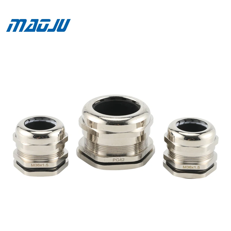 IP68 Водонепроницаемый никелированный PG метрический латунный кабельный сальник