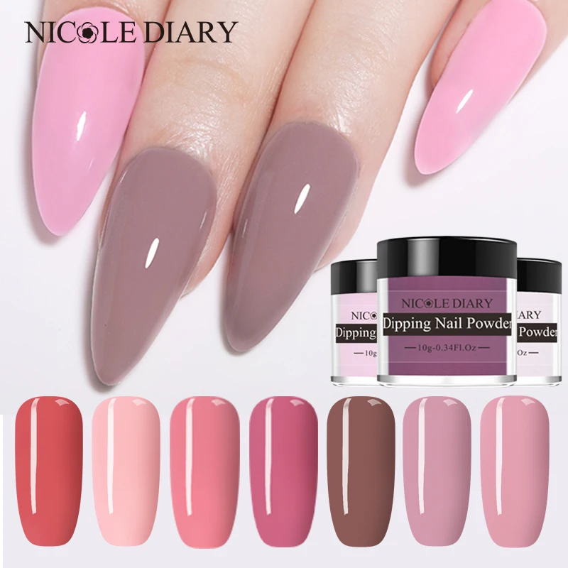 Порошок NICOLE DIARY для ногтей матовый цвет порошок цветной яркий блеск без лампы