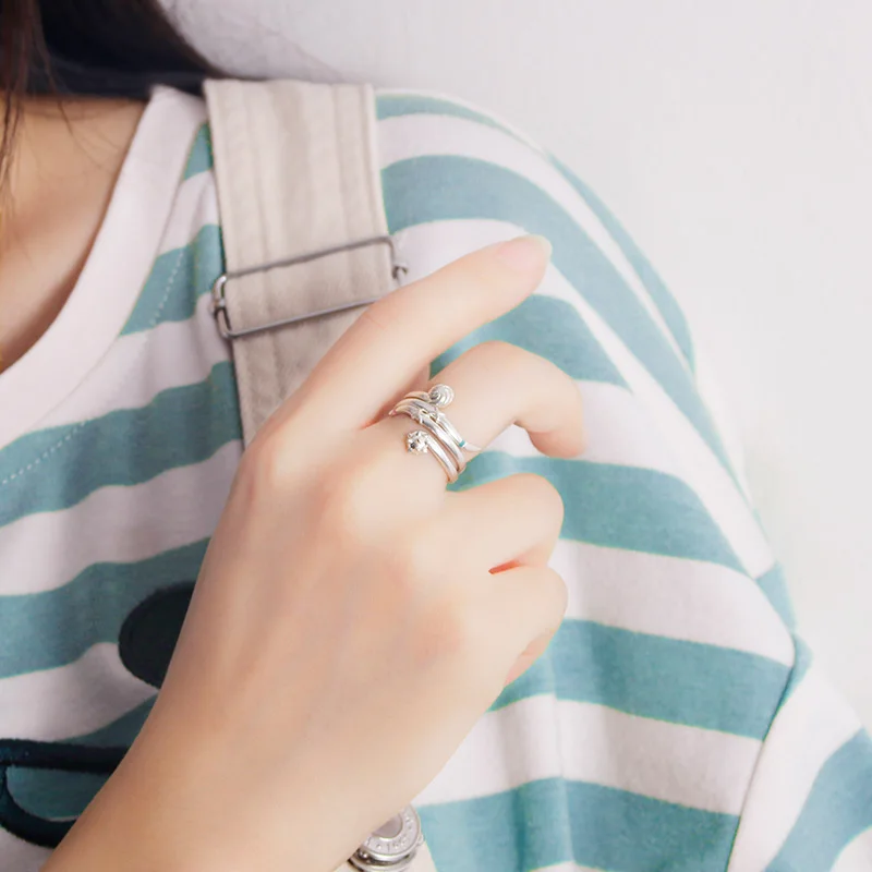 Аниме кольцо Rem Ram для мужчин/женщин 925 серебро Re0 Action фигурка подарок.