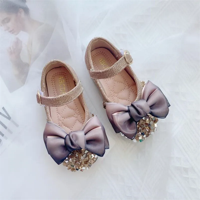 Новинка 2020 элегантные детские сандалии принцессы из искусственной кожи Детские