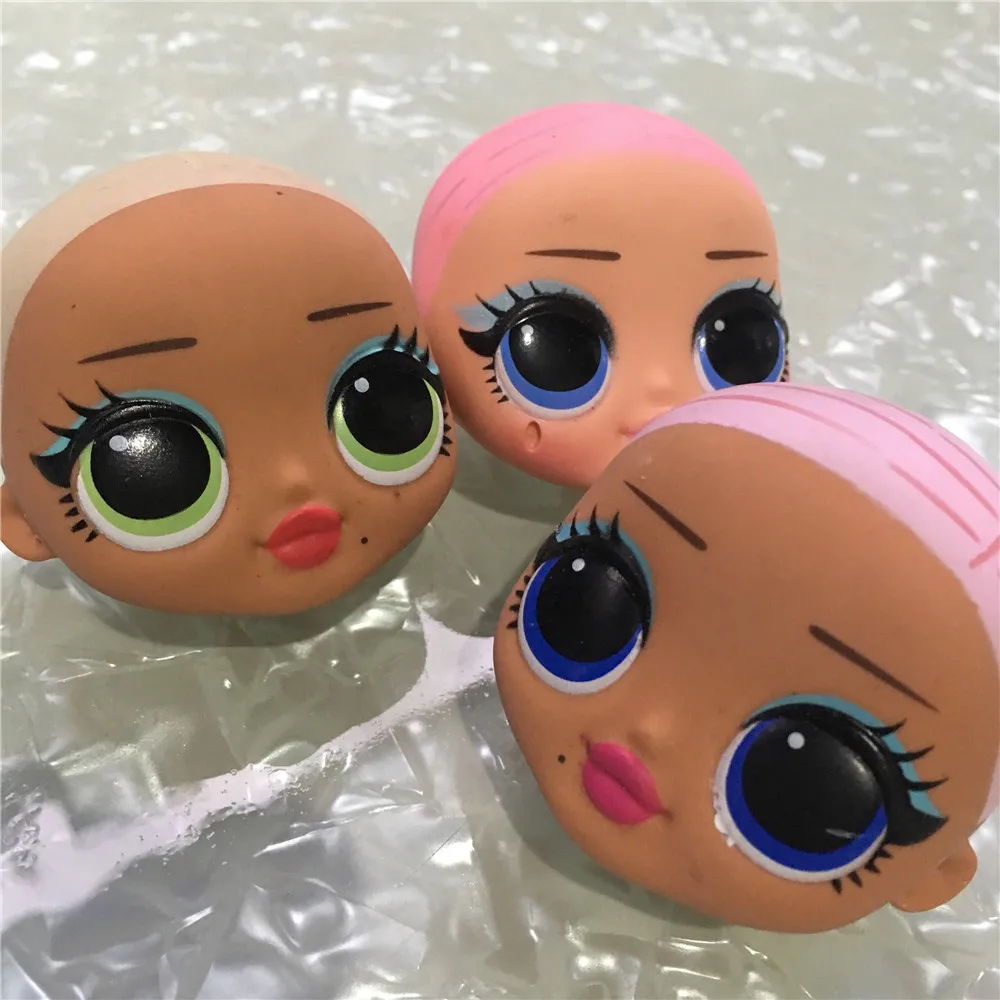 Не волосы мода сестра кукла голова игрушка luls девочка кукла голова DIY кукла игрушка часть девушка мода Сделай Сам Туалетная игрушка размер головы 7X8 см