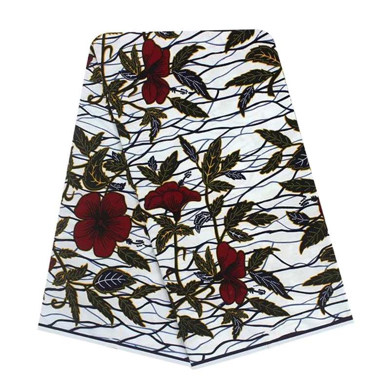 

By The Yards Ankara Style Wax Dye Printed Cotton Fabric 100%Breathable Soft Real Nigerian Dress Material For Sewing V-L 8-27