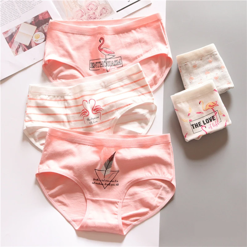 

2020 Розовый фламинго мультфильм женские трусики хлопковые дышащие трусики-стринги Бесшовные мультфильм Карамельный цвет; Лидер продаж; Ниж...