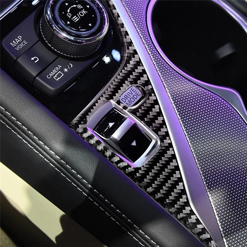 

For Infiniti Q50 Q60 2014-2020 Car Styling Carbon Fiber Car Gear Shift Drive Panel Trim Cover Accessories