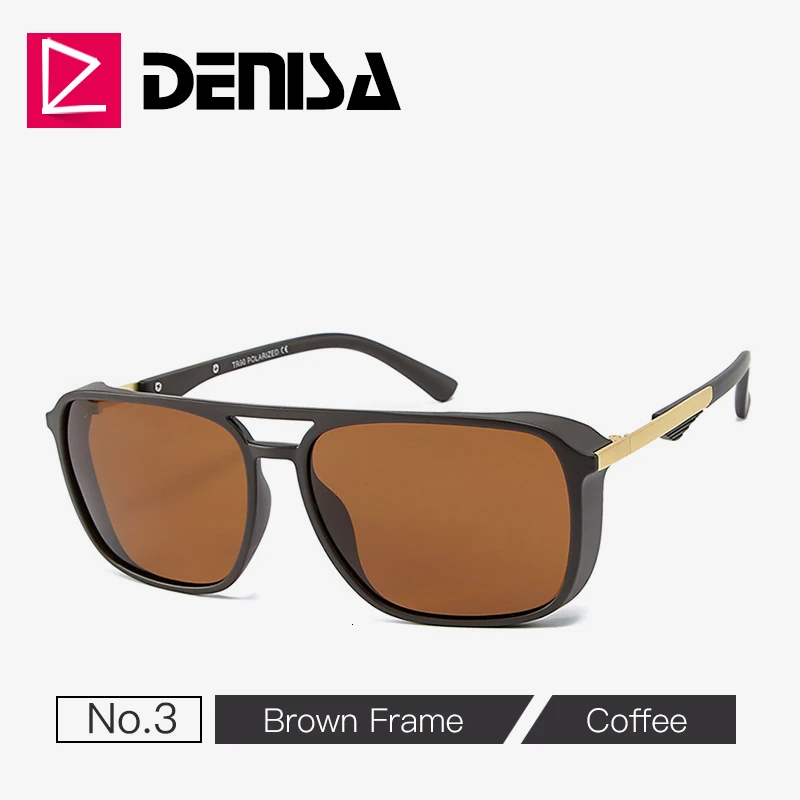 G3 Brown Sunglasses DENISA TR90 рамка Тони Старк солнцезащитные очки для женщин большой площади поляризованных солнцезащитных очков Для мужчин, для вождения, изумляют взгляд, аксессуары для глаз, солнцезащитные очки, UV400 T0046 - Цвет линз: G3 Brown Sunglasses