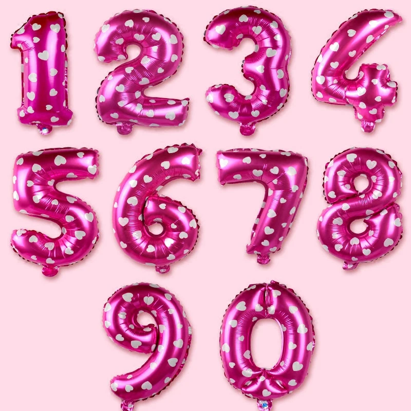 16 32 дюйма синий розовый 0 1 2 3 4 5 6 7 8 9 цифры фольгированные воздушные шары для