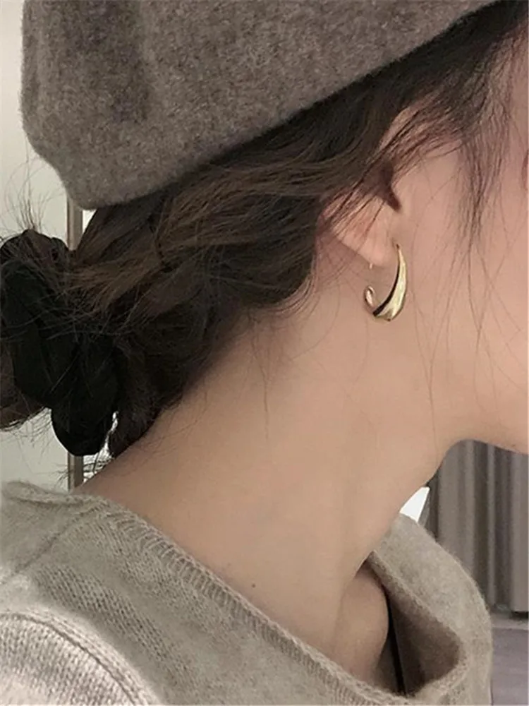 Серьги подвески в виде капель воды золотистые 2020|Серьги-подвески| |