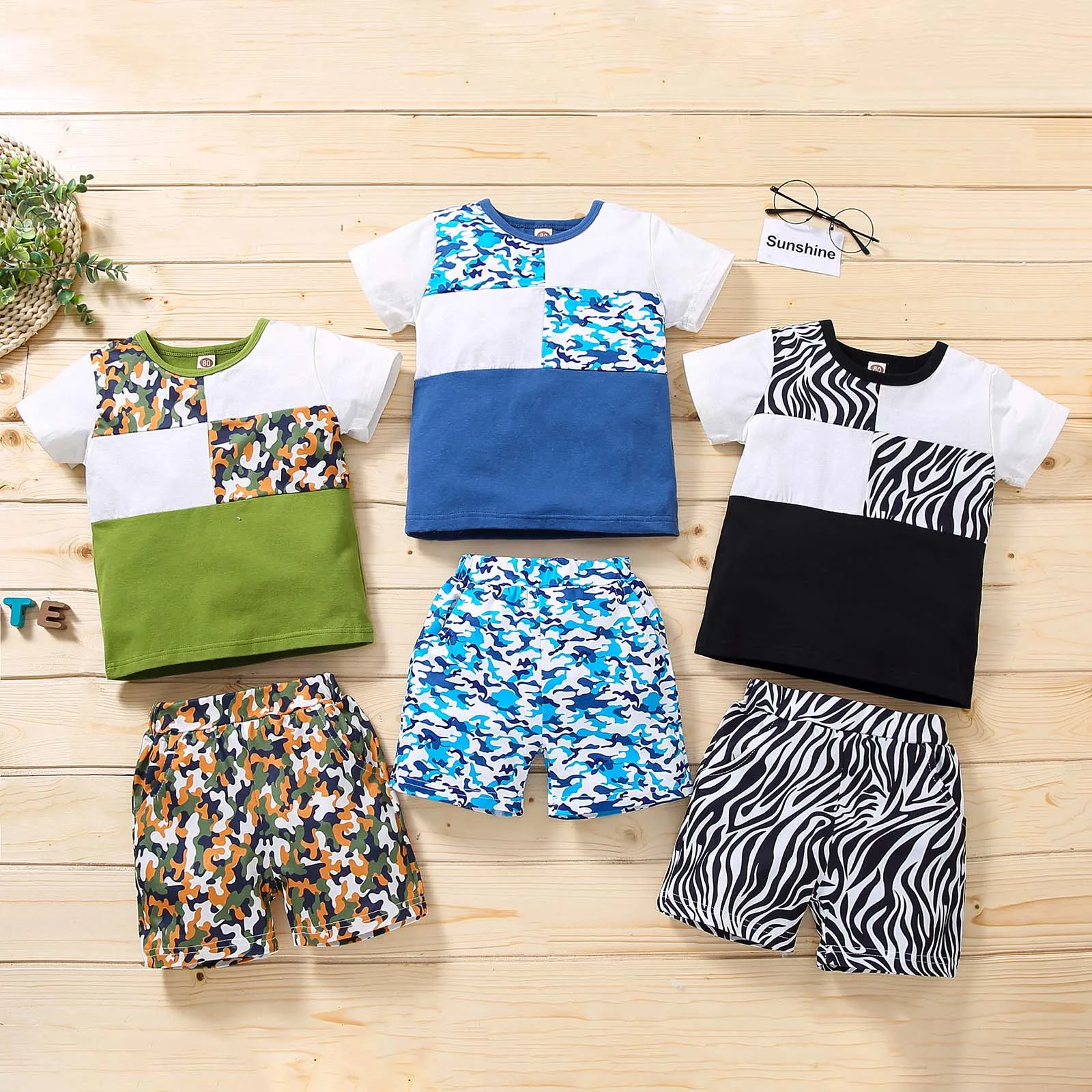 

2pc Baby Boy Clothes Fashion Toddler Boys Clothes Set Camouflage Print T-shirt+shorts Pants Summer Short Sleeve Outfits Boy Sets