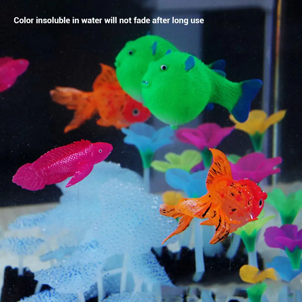 

Hot Sale Large Size Decor Cute Goldfish Aquarium Decoration Artificial Glowing Effect Glow in the dark Fish Tank Ornament