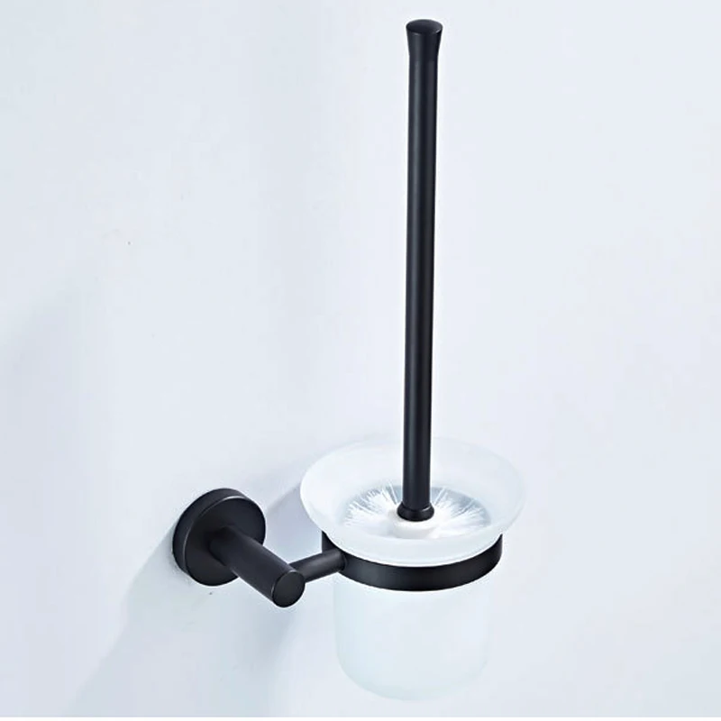 black bathroom accessories set toilet brush holder wc roll paper towel shelf rail matt glass soap dish wall hook hairdryer rack free global shipping
