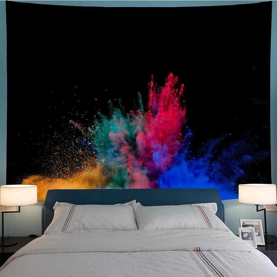 

SOFTBATFY Color Blast Tapestry Headboard Wall Art Bedspread Dorm Tapestry Home Decor Dropshipping