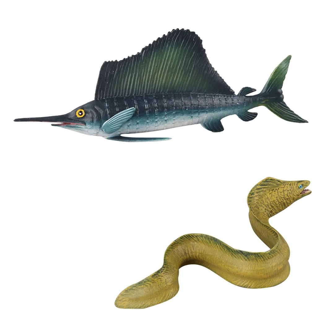 Морские животные Игрушки для ванны реалистичные фигурки морской угорь парусник