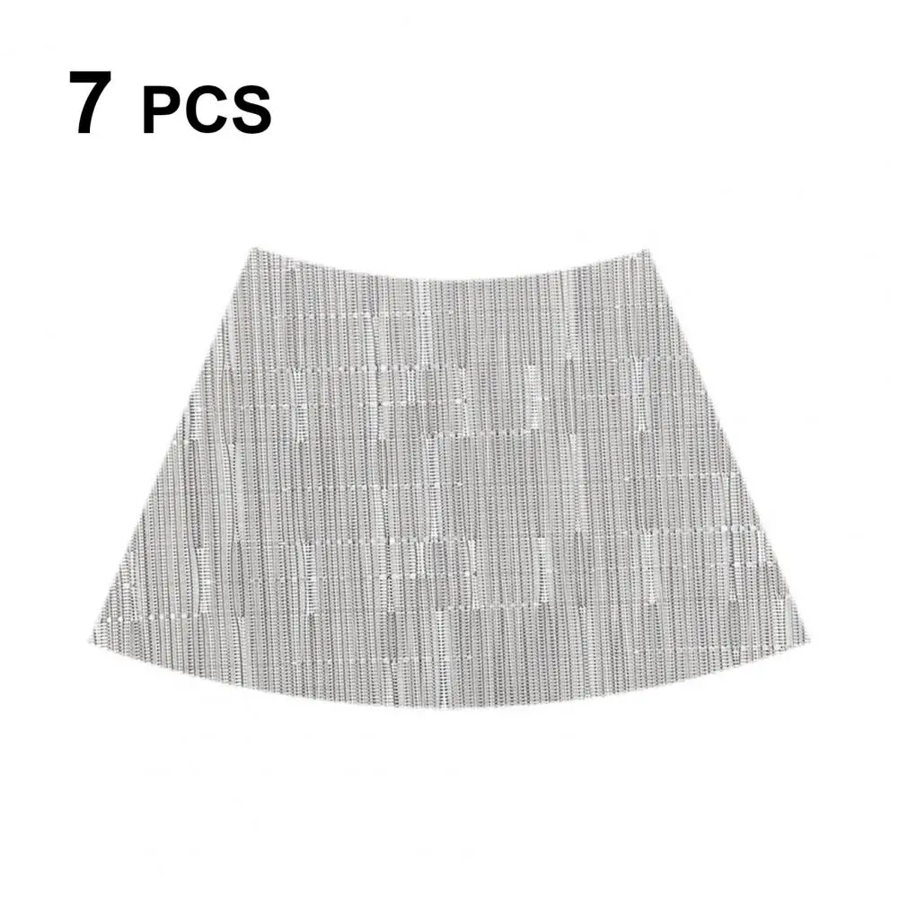 

7Pcs Fan-shaped Hotel Home Restaurant Placemats Vinyl Heat Resistant Table Mats