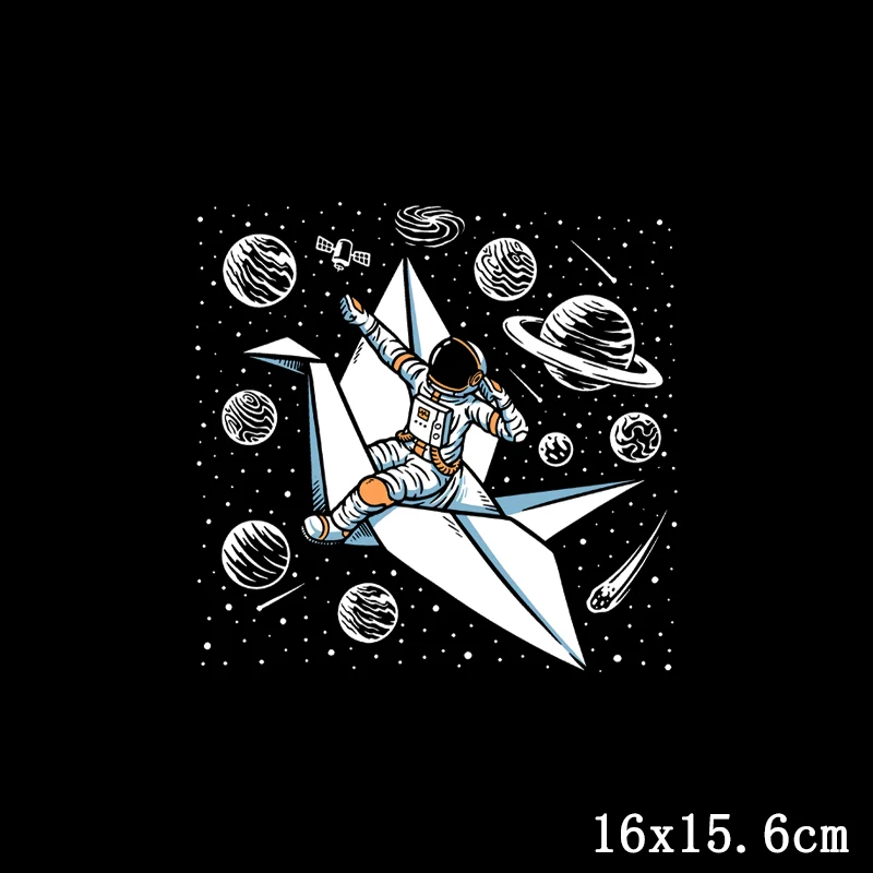 

Astronaut/Skull Thermo Stickers Whale Heat Vinyl Transfer For Clothing Iron On Transfers For Clothes Applique For T-shirt Diy