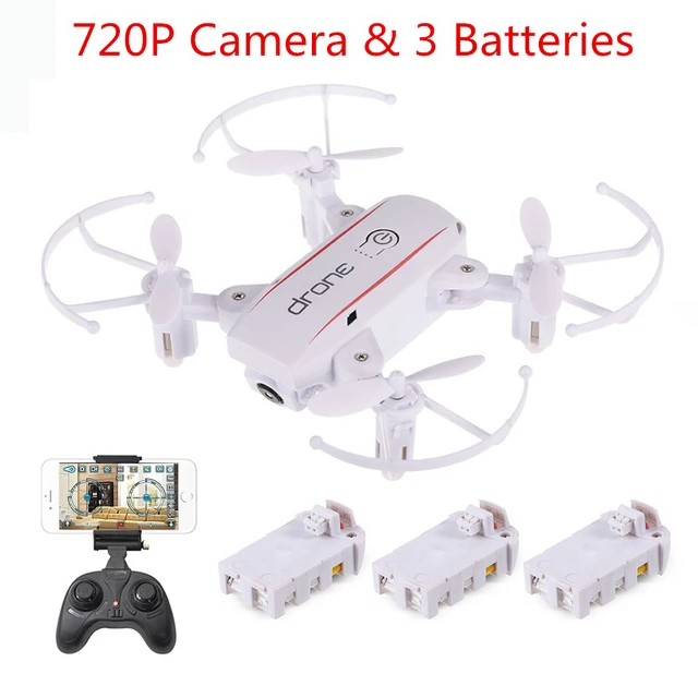 Linxtech In1601 Дрон 2,4g 720p Мини-Дрон с камерой Wi-Fi Fpv складной Квадрокоптер с удерживанием высоты Вертолет игрушки 3 батареи - Цвет: White 720P 3Battery