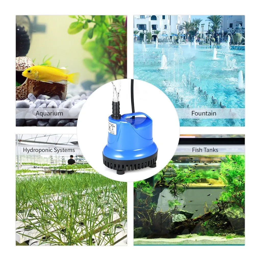 

25W 1800L/H Submersible Water Pump Mini Fountain Pump for Aquarium Fish Tank Pond Water Gardens Hydroponic Systems