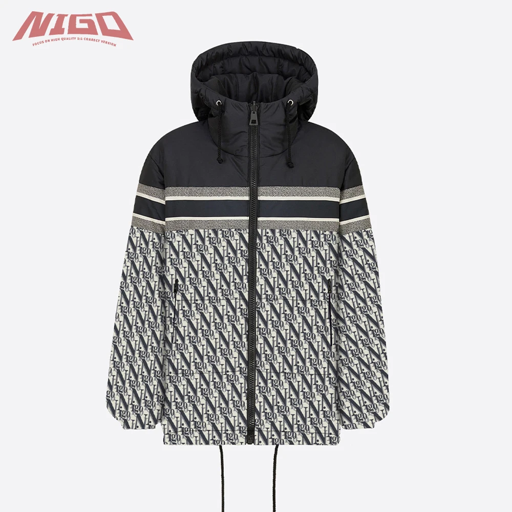 

Двусторонняя стеганая куртка NIGO Ms 21ss с косым принтом из тафты om # nigo59322