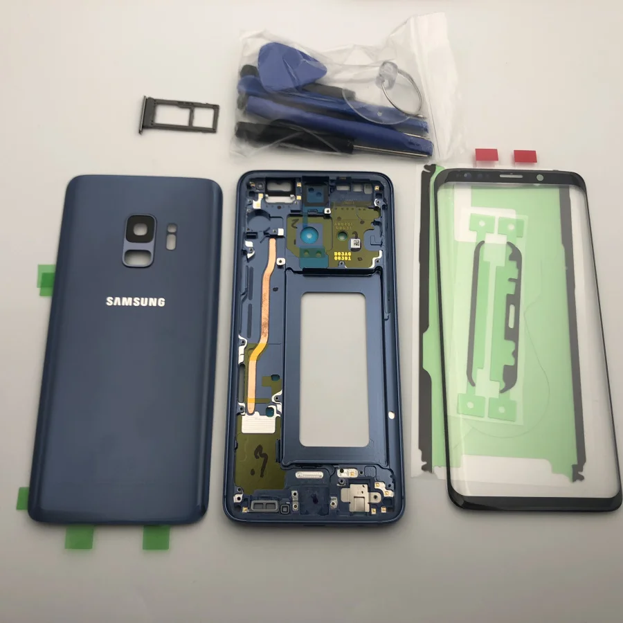 S9 чехол с полным корпусом, задняя крышка+ ЖК-экран, стеклянная линза+ средняя рамка для samsung Galaxy S9 G960 G965F S9 Plus